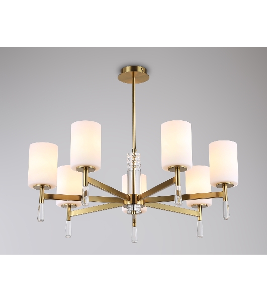 Люстра Ambrella light LH56263/7 BS/FR латунь/белый матовый E27/7 max 60W D750*590
