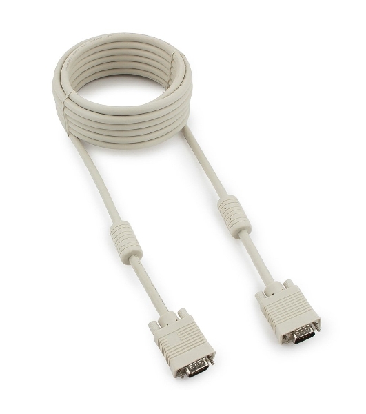 Кабель Gembird/Cablexpert VGA Premium, 15M/15M,5.0м, серый, тройной экран, феррит.кольца