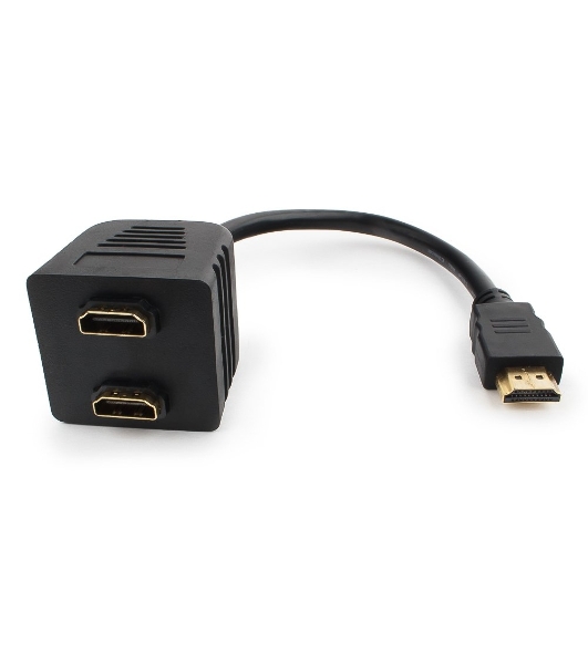 Разветвитель HDMI Cablexpert DSP-2PH4-002, HD19F/2x19F, 1 компьютер => 2 монитора, пасcивный, Full-HD, 3D, 1.4v