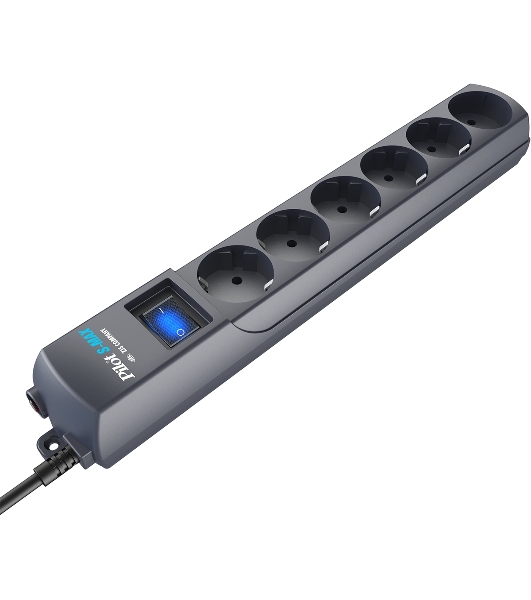 Сетевой фильтр Surge protector Pilot S Max (5 euros + 1GP), 15A/3.5kVA, automatic, 3 m, graphite