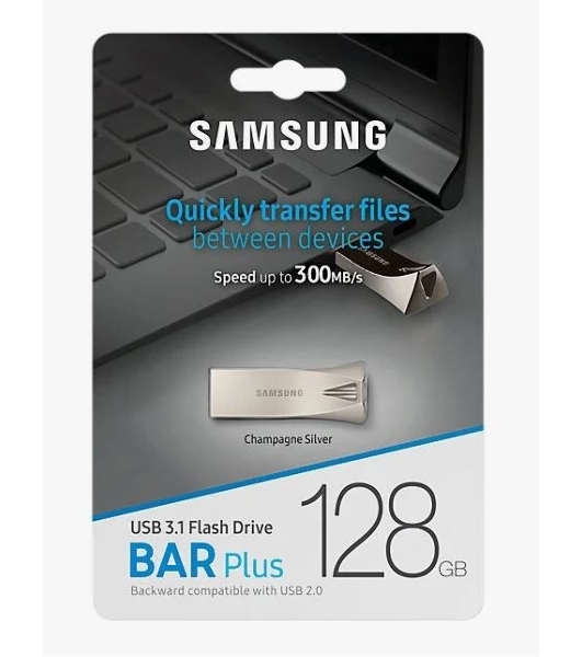 Флешка USB Samsung BAR Plus 128Gb USB Drive USB 3.1 (up to 300Mb/s) (MUF-128BE3)
