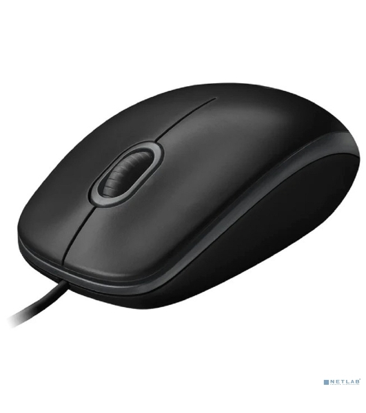Мышь проводная Logitech B100 черный, 1000 dpi, USB, кнопки - 3