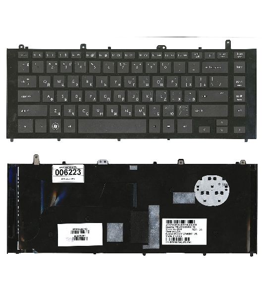 Клавиатура для ноутбука HP ProBook 4425s черная с черной рамкой