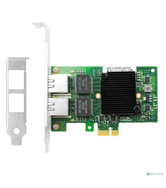 Сетевой адаптер Ethernet LR-LINK 9222HT, Intel I350-AM2, двойной порт RJ45, сетевая карта PCI-Ex1, 10/100/1000 Мбит/с (302472)