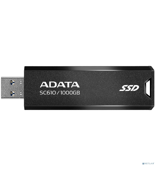 Внешний SSD ADATA SC610, 1TB, USB 3.2 Gen 2 Type-A, R/W 550/500, черный