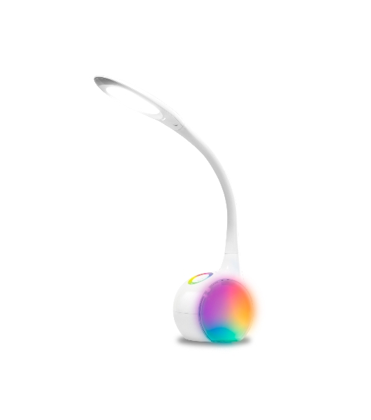 Светодиодная настольная лампа с RGB подсветкой Ambrella light DE532 WH белый LED 4200K+RGB 7.5W
