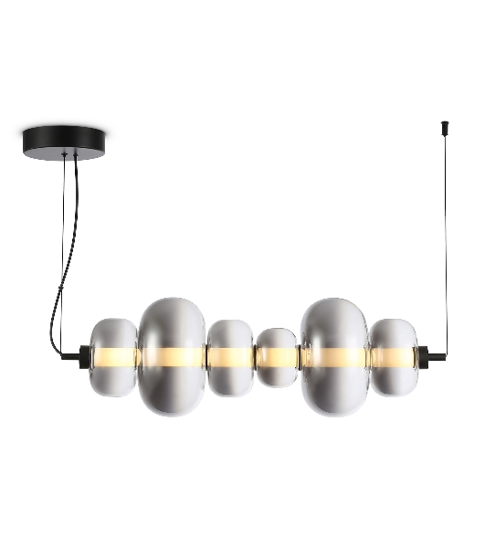 Подвесной светодиодный светильник Ambrella light LH11072 BK/SM черный/дымчатый 36W 3000K 745*230*230
