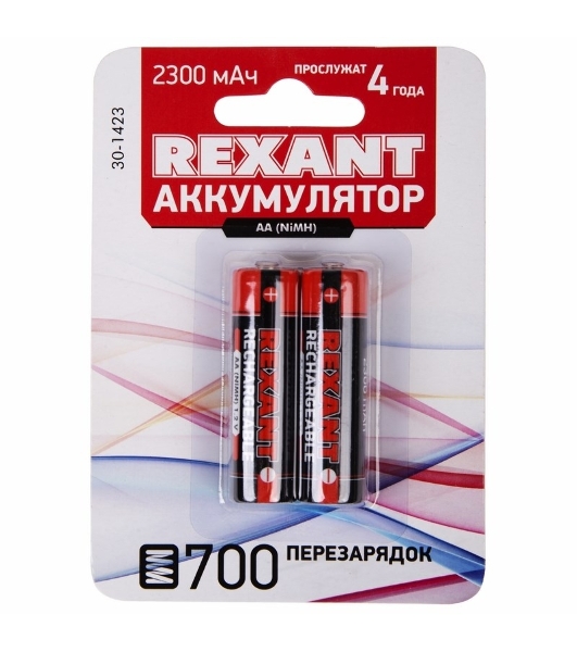 Аккумулятор Rexant тип AA 'пальчиковый' 1.2 В 2300 мА·ч