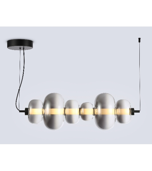 Подвесной светодиодный светильник Ambrella light LH11072 BK/SM черный/дымчатый 36W 3000K 745*230*230
