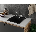 Мойка для кухни BAU Stil Black stone 45х50, выпуск с сифоном в комплекте, черный камень, фото7