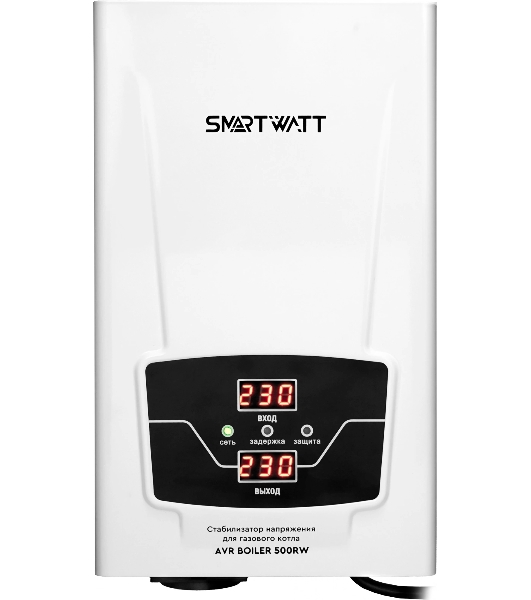 Стабилизатор напряжения для газового котла SMARTWATT AVR BOILER 500RW (140W - 260W, 500VA, 0.5 кВт, 50 Гц, розеток - 1,