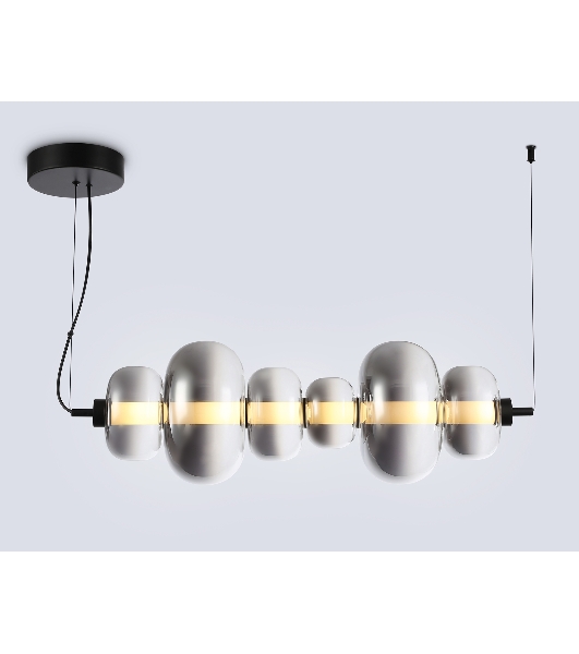 Подвесной светодиодный светильник Ambrella light LH11072 BK/SM черный/дымчатый 36W 3000K 745*230*230