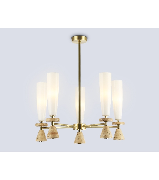 Люстра Ambrella light LH75371/5 GD/WH золото/белый G9*5 max 28W D600*675