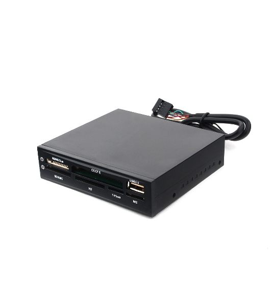 Кард-ридер Gembird FDI2-ALLIN1-02-B/черный/SD/T-Flash/Micro-SD/Micro-SDHC/Micro-SDXC/USB 2.0/метал