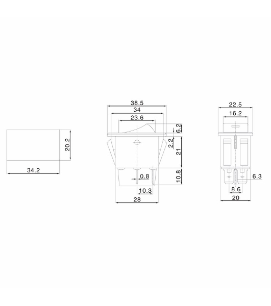Выключатель клавишный Rexant 12V 35А (4с) ON-OFF с зеленой LED подсветкой