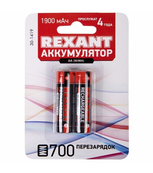 Аккумулятор Rexant тип AA 'пальчиковый' 1.2 В 1900 мА·ч