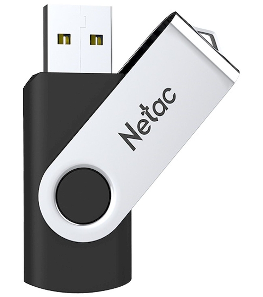 Флешка USB Netac U505 (NT03U505N-016G-20BK), 16Gb, USB 2.0, R/W 70/30, черный/серебристый