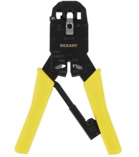 Кримпер Rexant HT-200 для обжима 8P8C, 6P6C, 4P4C, заделка витой пары