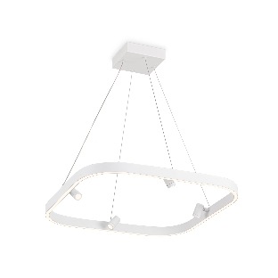 Подвесной светодиодный светильник Ambrella light FL5802/1+4 WH белый 50W 3000K/4200K/6400K 600*600*1200 (без ПДУ)