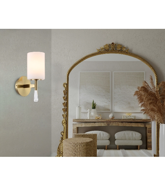 Настенный светильник Ambrella light LH56265 BS/FR латунь/белый матовый E27 max 60W 160*120*280