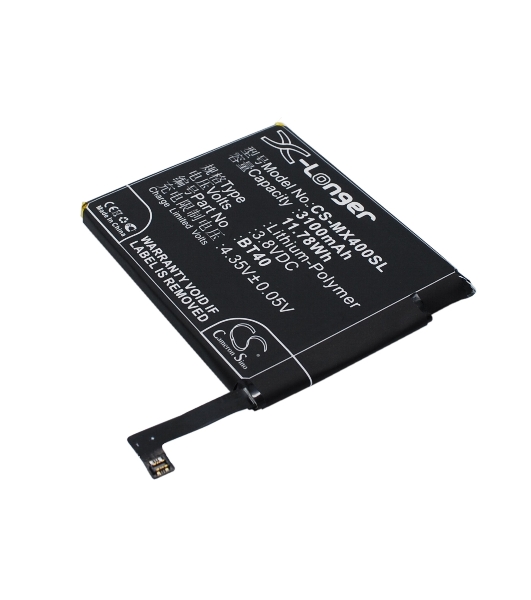 Аккумулятор CameronSino CS-MX400SL BT40 для Meizu MX4 M460 M461 3.8V, 3100mAh, 11.78Wh