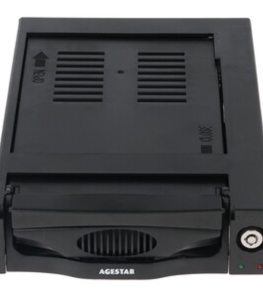 Сменный бокс для HDD AgeStar SR3P-SW-2F SATA пластик черный 3.5'