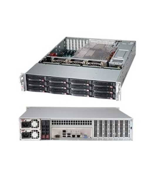 Корпус Supermicro CSE-826BAC4-R920LPB, 2U, 8 x SAS3 & 4 x hybrid NVMe 3.5 bays