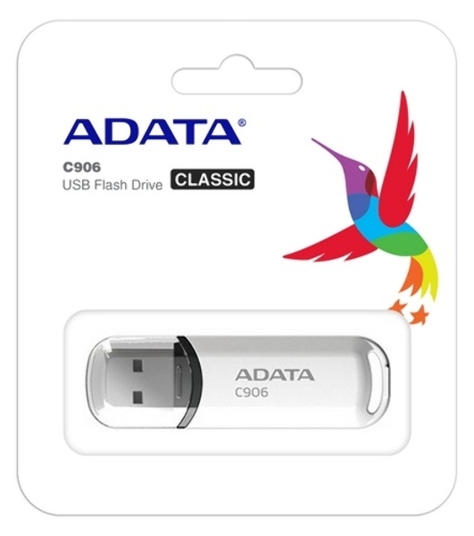 Флешка USB ADATA C906 (AC906-32G-RWH), 32Gb, USB 2.0, R/W 15/5, белый
