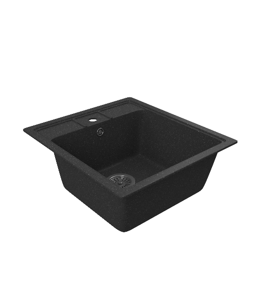 Мойка для кухни BAU Stil Black stone 45х50, выпуск с сифоном в комплекте, черный камень
