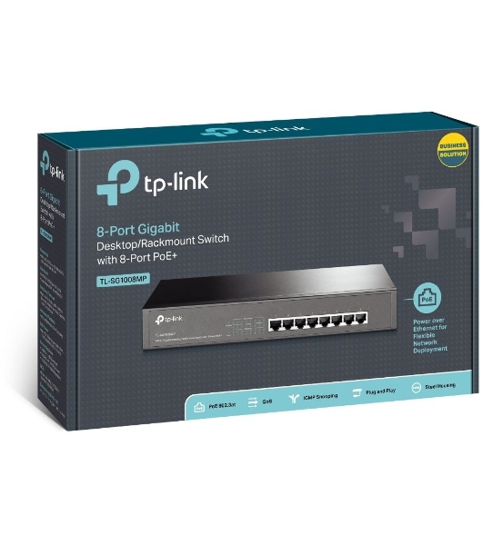 Коммутатор TP-Link TL-SG1008MP 8-портовый настольный/монтируемый в стойку гигабитный коммутатор с 8 портами PoE+