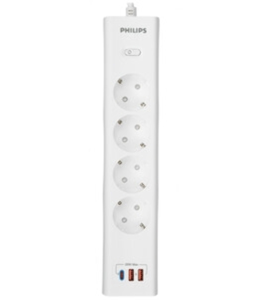 Сетевой фильтр Philips CHP4346WC/51, 5м, 4 розетки, белый