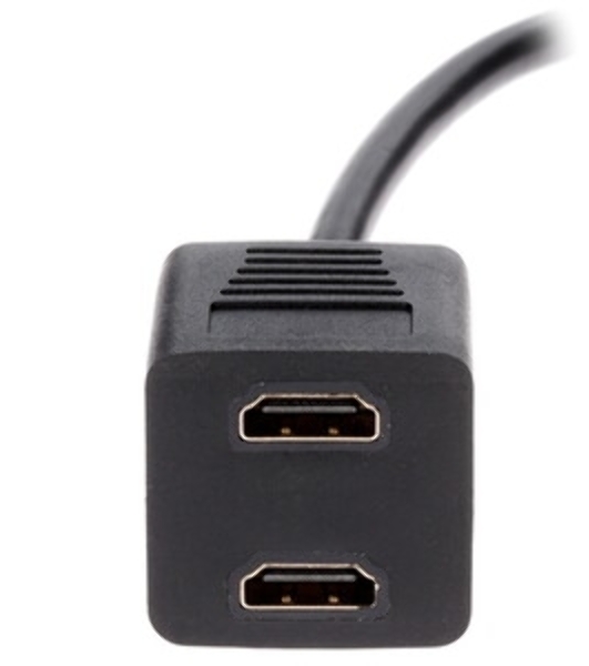 Разветвитель HDMI Cablexpert DSP-2PH4-002, HD19F/2x19F, 1 компьютер => 2 монитора, пасcивный, Full-HD, 3D, 1.4v