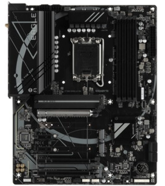 Материнская плата Gigabyte Z790 EAGLE AX, LGA 1700, Intel Z790, 4xDDR5, 4xSATA, 3xM.2, 1xPCIe 3.0 x1, 1xPCIe 4.0 x4, 1xPCIe 5.0 x16, 1xHDMI, 1xDP, 1x 2.5Gb LAN, 2xUSB-A 2.0, 4xUSB-A 3.2 Gen 1, 1xUSB 3.2 Gen 2, 7.1, ATX