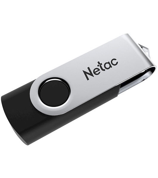 Флешка USB Netac U505 (NT03U505N-016G-20BK), 16Gb, USB 2.0, R/W 70/30, черный/серебристый