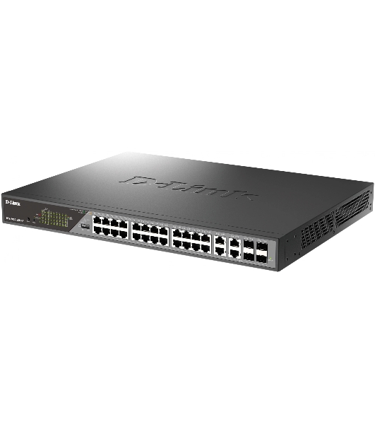 Коммутатор D-Link DSS-200G-28MPP/A1A, 24×1 Гбит/с + 4×1 Гбит/с Combo, настраиваемый