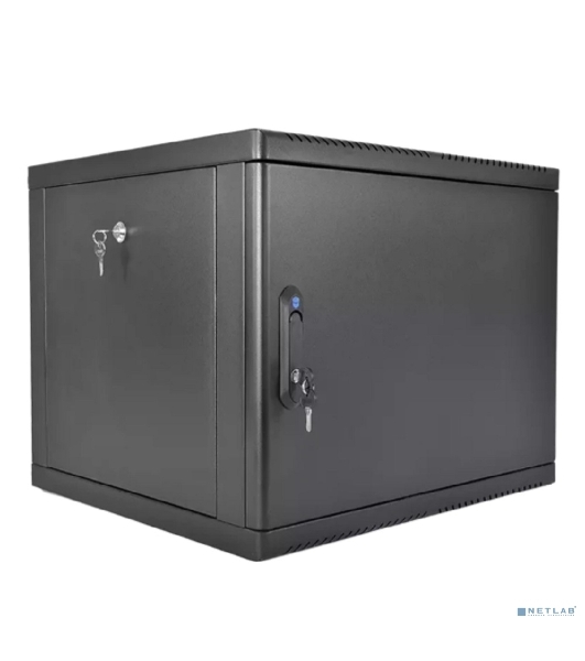 Шкаф коммутационный ЦМО (ШРН-9.350.1-9005) настенный 9U 600x350 мм пер. дв. стал. лист 200 кг черный 300 мм