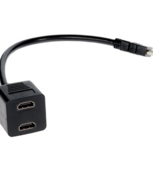 Разветвитель HDMI Cablexpert DSP-2PH4-002, HD19F/2x19F, 1 компьютер => 2 монитора, пасcивный, Full-HD, 3D, 1.4v