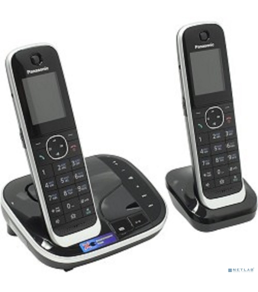 Телефон беспроводной (DECT) Panasonic KX-TGJ322RUB черный (труб. в компл.:2шт) автооветчик АОН