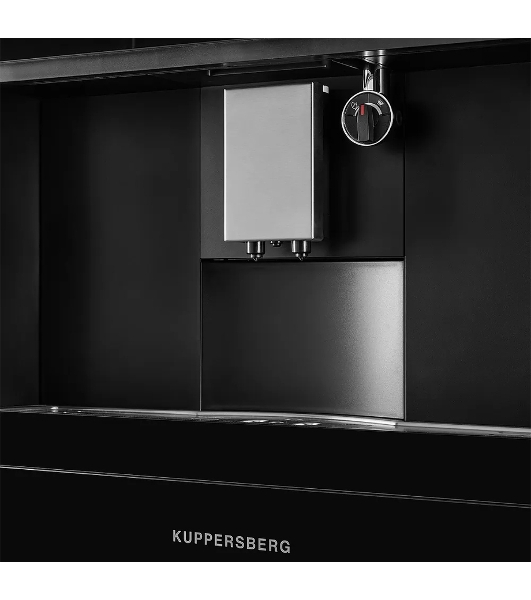Автоматическая кофемашина Kuppersberg KCM 182 Black коллекция High-Tech,управление сенсорное,максимальное давление 20 бар,емкость для воды 1.8л, есть капучинатор,приготовление кофе автоматическое, материал панели стекло, черный