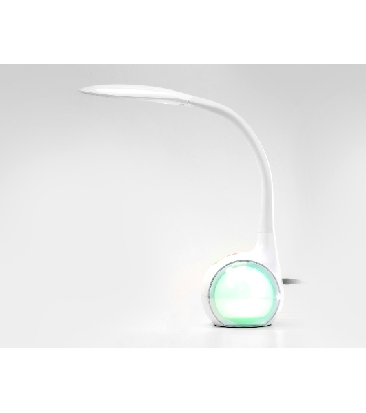 Светодиодная настольная лампа с RGB подсветкой Ambrella light DE532 WH белый LED 4200K+RGB 7.5W