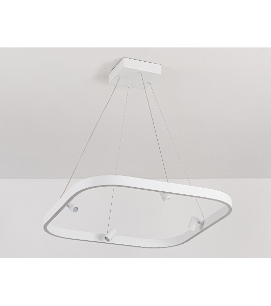 Подвесной светодиодный светильник Ambrella light FL5802/1+4 WH белый 50W 3000K/4200K/6400K 600*600*1200 (без ПДУ)