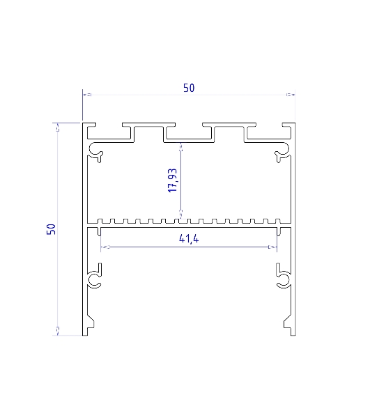 Алюминиевый профиль Ambrella light GP3100BK черный 2000*50*50