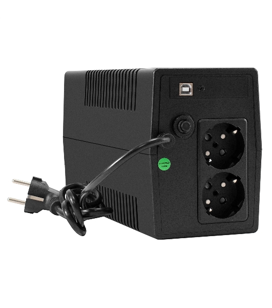Источник бесперебойного питания ExeGate Smart LB-500.LCD.AVR.2SH.USB (500VA/300W, LCD, AVR, 2*Schuko, USB, батарея 12V 4.5Ah, Black)