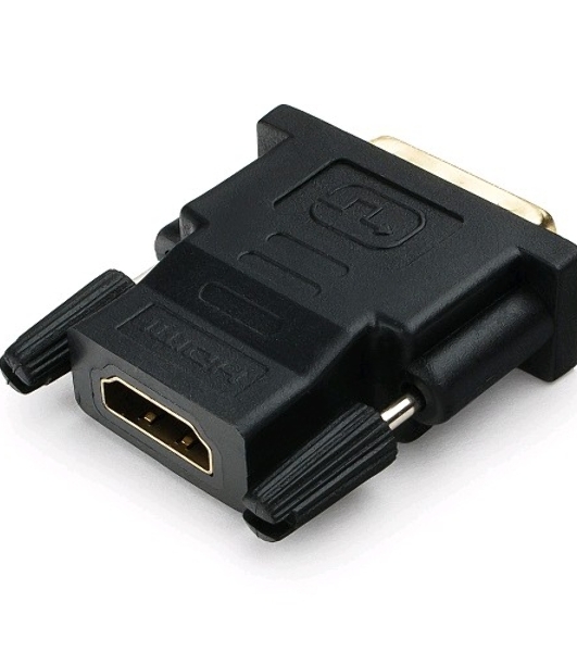 Переходник Cablexpert HDMI-DVI 19F/19M золотые разъемы, пакет, черный