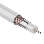 Кабель коаксиальный Rexant RG-6U+Cu, 75 Ом, Cu/Al/Cu, 75%, бухта 305 м, белый, фото 1