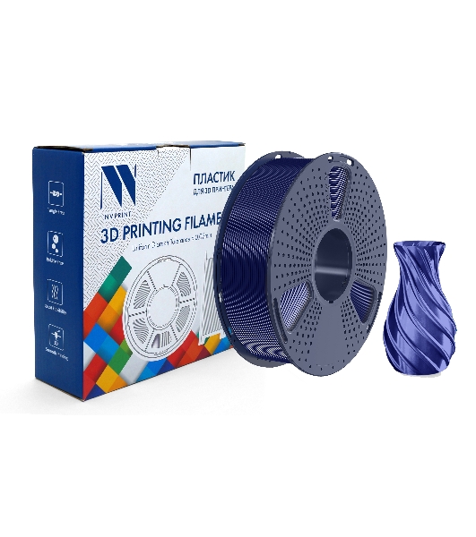 Филамент NVPrint TPU Silk Dark Blue для 3D печати диаметр 1.75мм длина 330 метров масса 1 кг