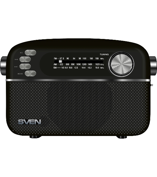Радиоприемник SVEN SRP-505 (4 Вт, FM/AM/SW, USB, SD/microSD, Bluetooth, 1200 мА·ч)черный