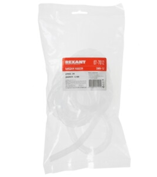 Кабельный спиральный бандаж Rexant, диаметр 12 мм, длина 2 м (SWB-12), прозрачный
