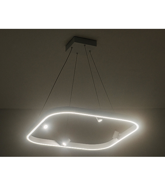 Подвесной светодиодный светильник Ambrella light FL5802/1+4 WH белый 50W 3000K/4200K/6400K 600*600*1200 (без ПДУ)