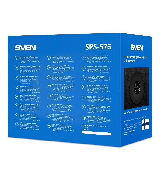 Акустическая система 2.0 SVEN SPS-576 черные (2x4W, Bluetooth, дерево)